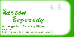 marton bezeredy business card